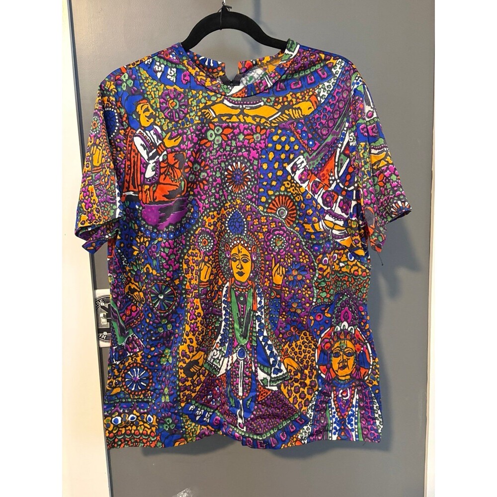Vintage size xl groovy Buddha Hindu 60s/70s hippie top blouse